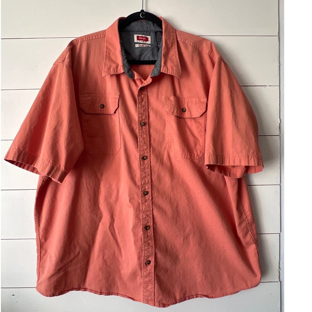 WRANGLER BIG AND TALL MENS BUTTON DOWN SHORT SLEEVE SHORT 3X